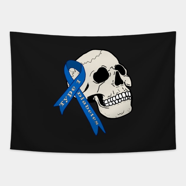 Type 1 Diabetes Skull Tapestry by CatGirl101