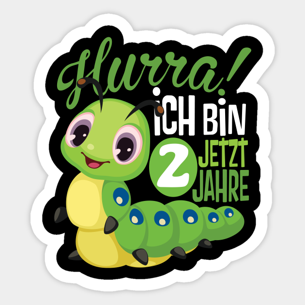 2 Geburtstag Kinder Raupe 2 Jahre - 2 Geburtstag Geschenkidee - Sticker |  TeePublic