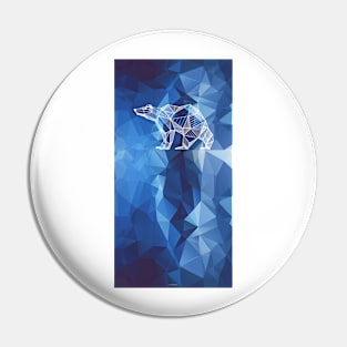 Geometric bear linear blue abstract style Pin