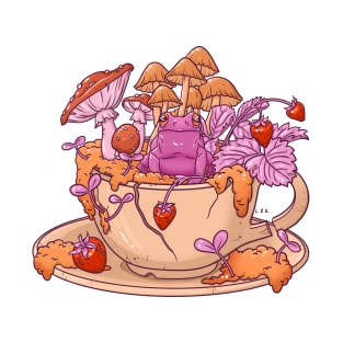 Sapphic Frog Toadstool Tea Cup T-Shirt