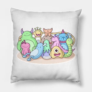 Monster Family Photo Pillow