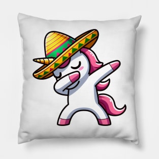 Dabbing Unicorn Funny Cinco De Mayo Pillow