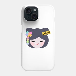 Kokeshi Catlady Phone Case