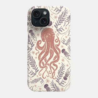 Red Octopus and Jellyfish Phone Case