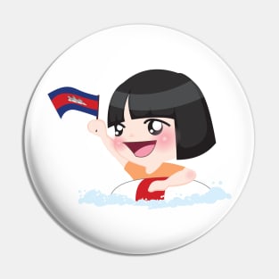 Cambodia Girl Pin