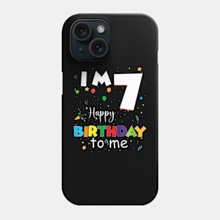 Kids Seven 7Yr 7Th Birthday Happy Birthday Boys Girls 7 Years Old Phone Case