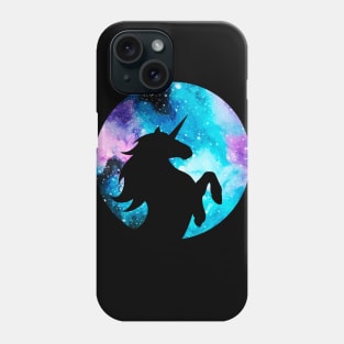 Rearing Galaxy Unicorn Silhouette Phone Case