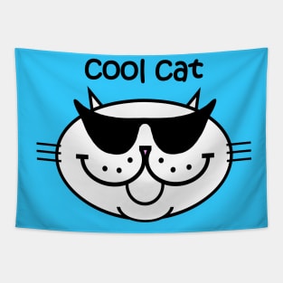 COOL CAT 2 - Frosty White Tapestry