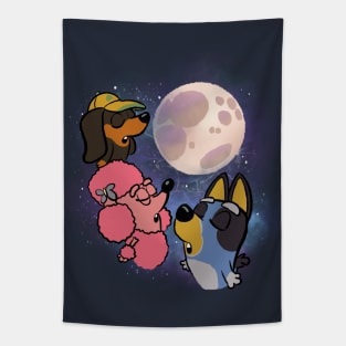 Three Wolf Moon Bluey parody Tapestry