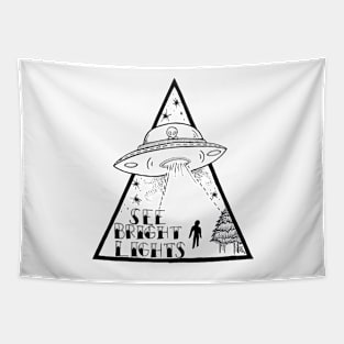 See Bright Lights White Logo Tee Tapestry