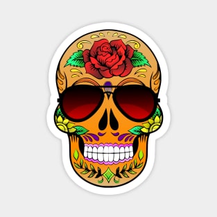 Sugar Skull In Sunglasses. Magnet