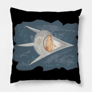 Ancient alien Spaceship UFO Pillow