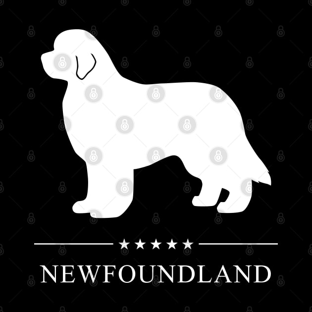 Newfoundland Dog White Silhouette by millersye