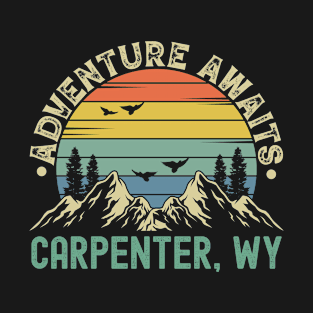 Carpenter, Wyoming - Adventure Awaits - Carpenter, WY Vintage Sunset T-Shirt