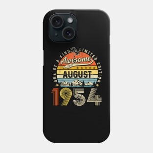 Awesome Since August 1954 Vintage 69th Birthday Phone Case