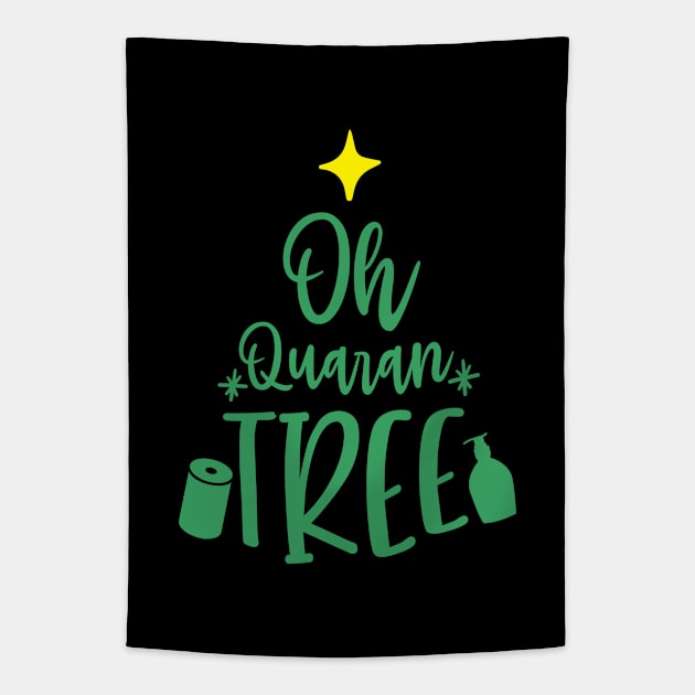 Oh QuaranTREE Funny Quarantine Christmas 2020 Tapestry by GiftTrend