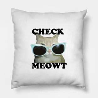 Check Meowt Pillow