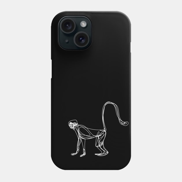 White langur monkey continuous line Phone Case by Rohan Dahotre