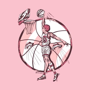 Pink and White Legendary Baller Number 8 T-Shirt