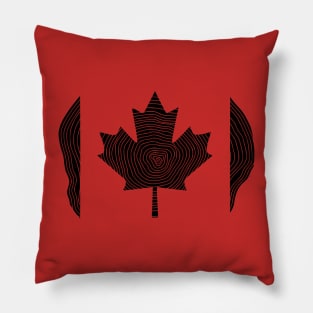 Woodgrain Canada Flag Pillow