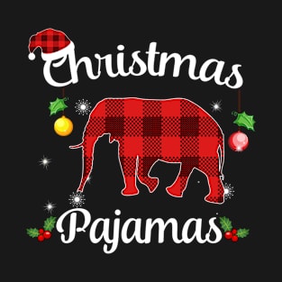 Elephant Buffalo Plaid Christmas Pajamas Funny Xmas Gift T-Shirt