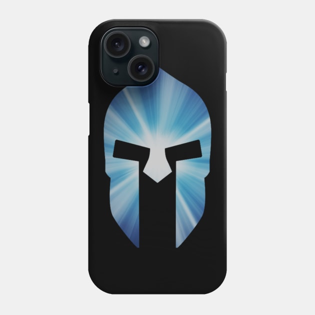 Blue Spartan War Helmet Phone Case by DesignsbyZazz