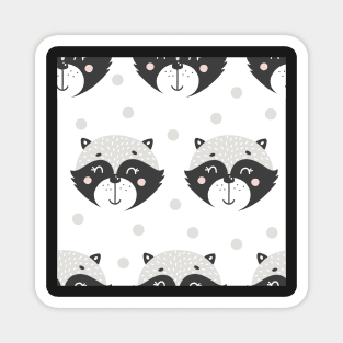 Raccoon Pattern Magnet