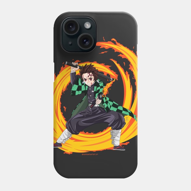 Flame Sword Boy Phone Case by Zapt Art