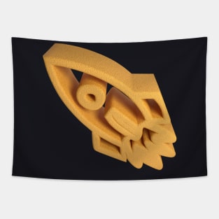 To the Moon - 3D - Orange-Rind Tapestry
