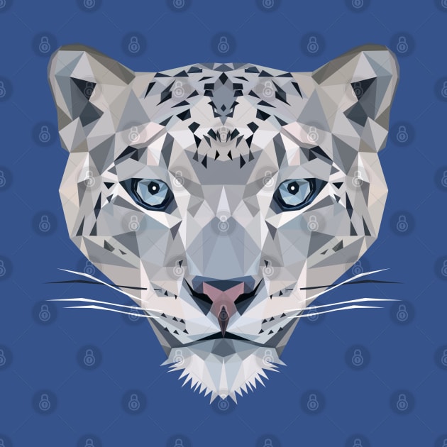 Snow leopard Low Poly Art by TheLowPolyArtist