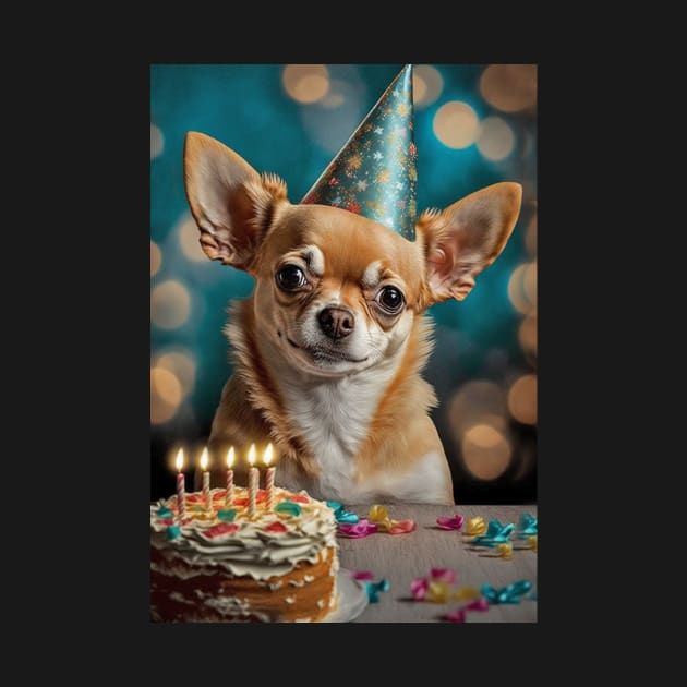 Chihuahua Dog Cute Birthday Card by candiscamera