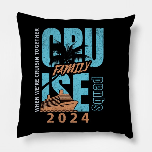 Family Cruise 2024 Pillow by VisionDesigner