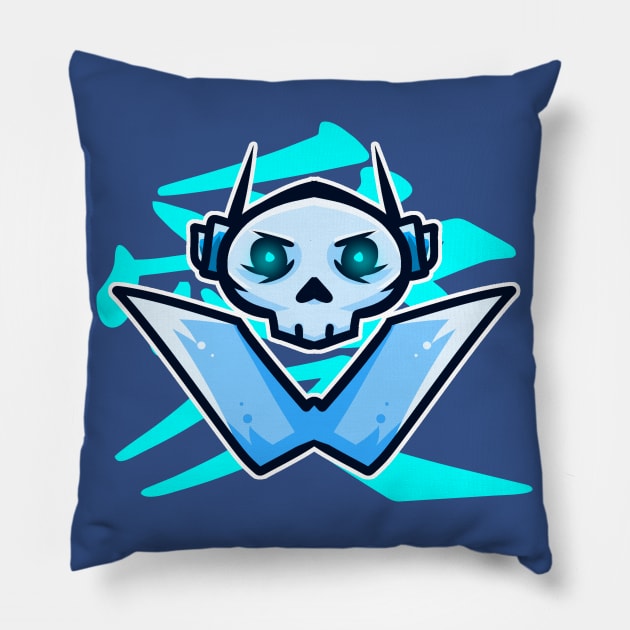 ICE SKULL Illustrations Pillow by Aldyz