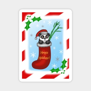 Christmas Panda Magnet