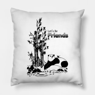 The Friendly Panda and Little Birds | Friendship Day Pillow