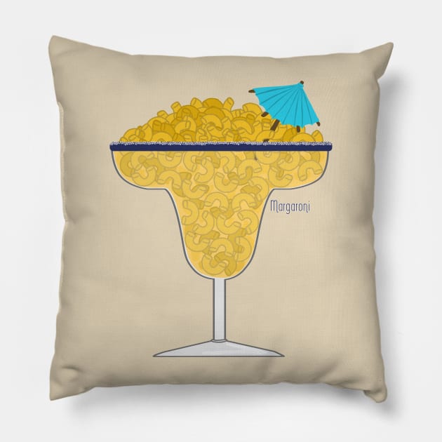 Margaroni Mac And Cheese Margarita Pillow by Punderstandable