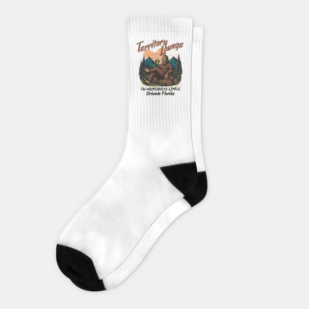 Territory Lounge The Wilderness Lodge Bigfoot Edition Orlando Florida Socks by Joaddo
