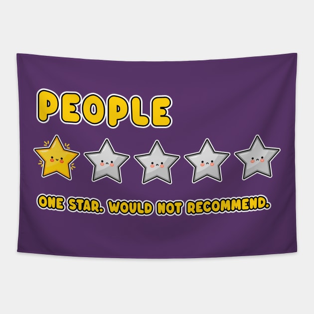 People - One Star. Would Not Recommend - Funny Kawaii Stars Tapestry by TwistedCharm