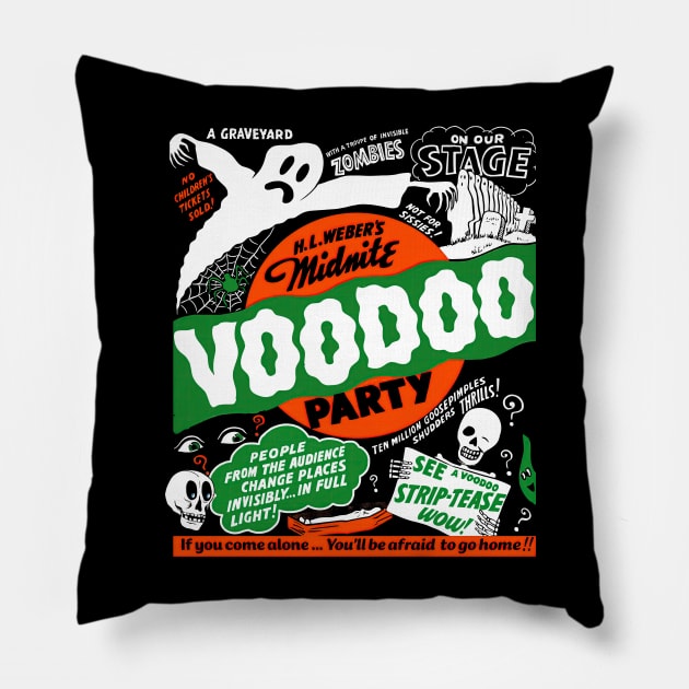 Midnite Voodoo Party Pillow by UnlovelyFrankenstein