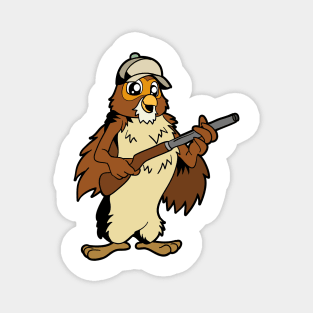 Owl with rifle - hunter Magnet