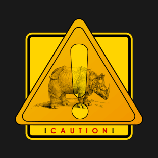 Rhino Ahead Caution Endangered T-Shirt