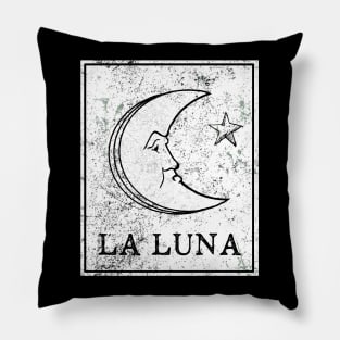 La Luna Loteria Mexican Tarot Card Pillow