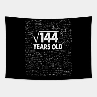 Square Root of 144 12th Birthday 12 Years Old Math Science Lover Gifts Nerdy Geeky Gift Idea Tapestry