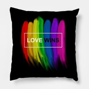 Love Wins Rainbow Gay Lesbian Pride Equality Freedom Peace Colourful Gift Pillow