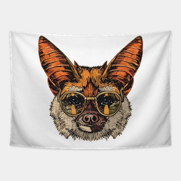 Furry Fashionista: The Bat with Specs Appeal! Tapestry by Carnets de Turig