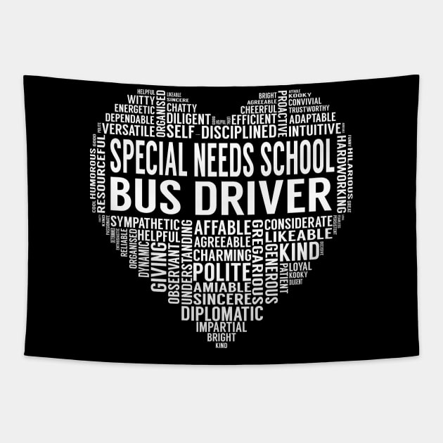 Special Needs School Bus Driver Heart Tapestry by LotusTee