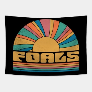 Graphic Foals Proud Name Distressed Birthday Retro Style Tapestry