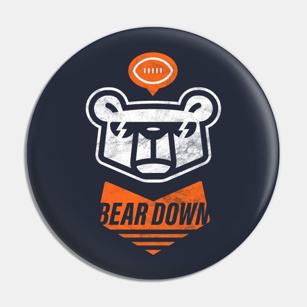 Modern Chicago Football Cool Bear rework, Bear Down Pin by BooTeeQue