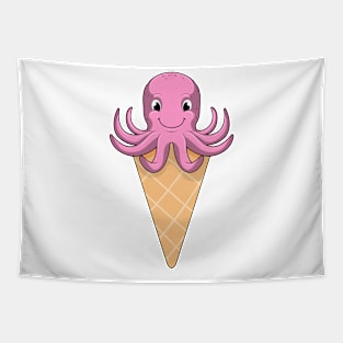 Octopus with Ice cream cone Tapestry