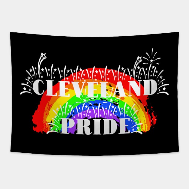 Cleveland Gay Pride Rainbow Tapestry by tropicalteesshop